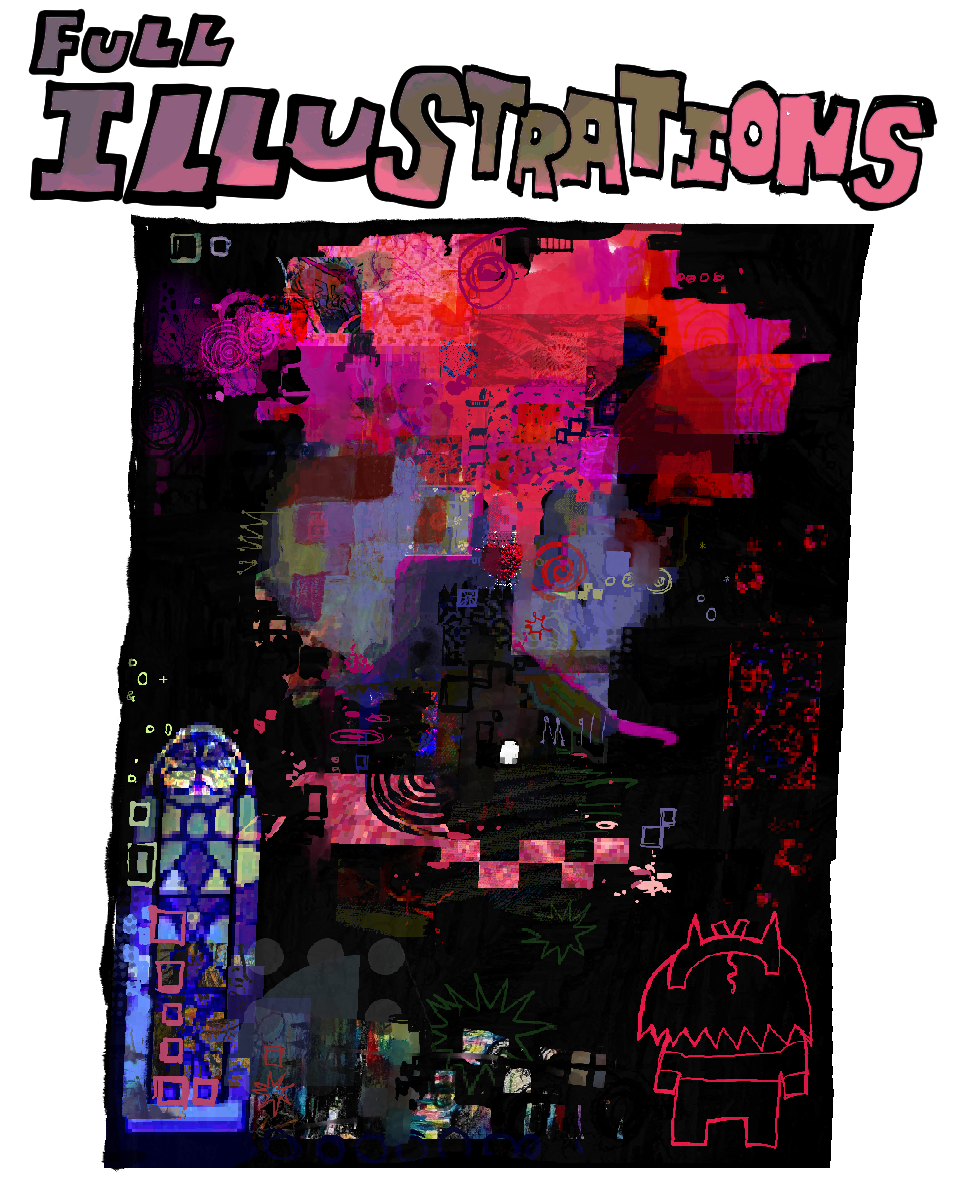 Self Portait of the artist, Sam Sankey, working on a laptop, drawing the same picture