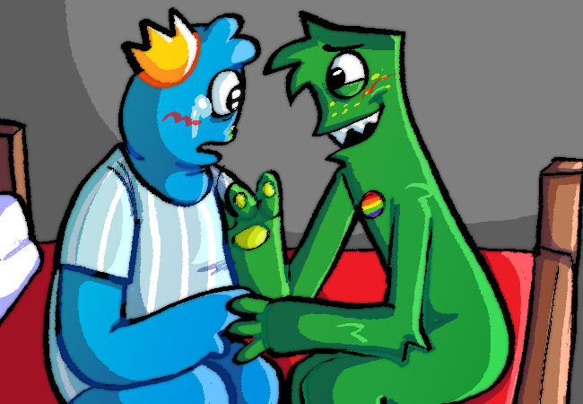 Blue x Green did Something!!! Rainbow Friends (Blue x Green) 