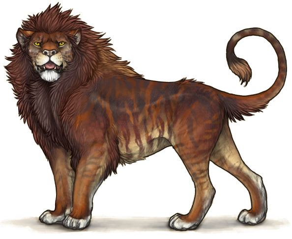 Lioden art of a robust brown striped lion, King Junjerr