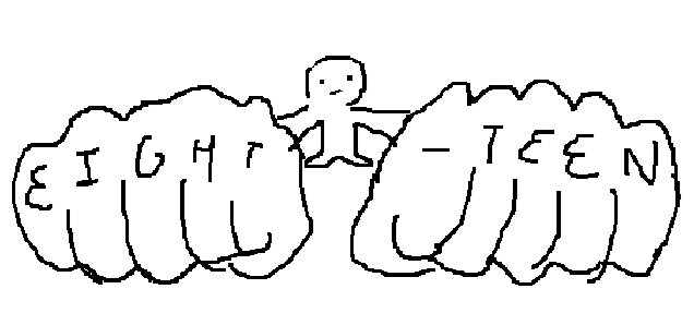 eight-teen written on someones knuckles