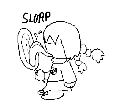 madotsuki licking a big ol lollipop