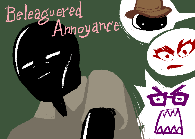 Close-up view of DD, bleaguered and annoyed. Balloons of Aria, Eridan, and CD float near him.