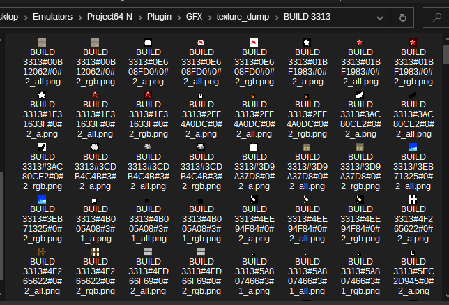 A folder containing dumped textures from B3313.