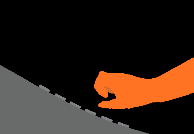 The orange hand hesitates.