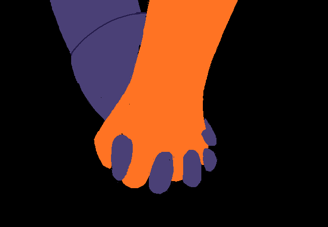 A closeup of Davesprite and Anti holding hands.