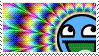 rainbow flashing awesome face stamp