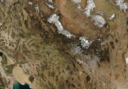 A satellite image of the southwestern United States.