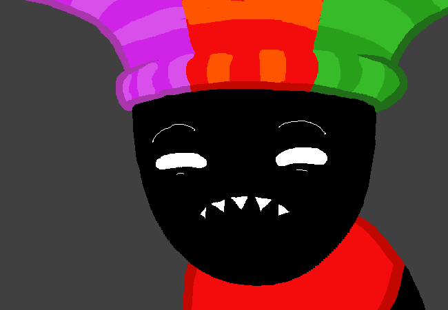 Closeup of a worried shale imp from Homestuck.