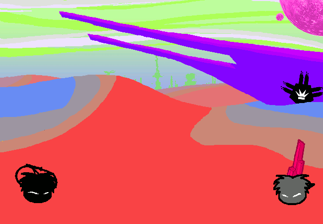 Puffle Snowman takes out a whip. Puffle Jack Noir takes out his knife.