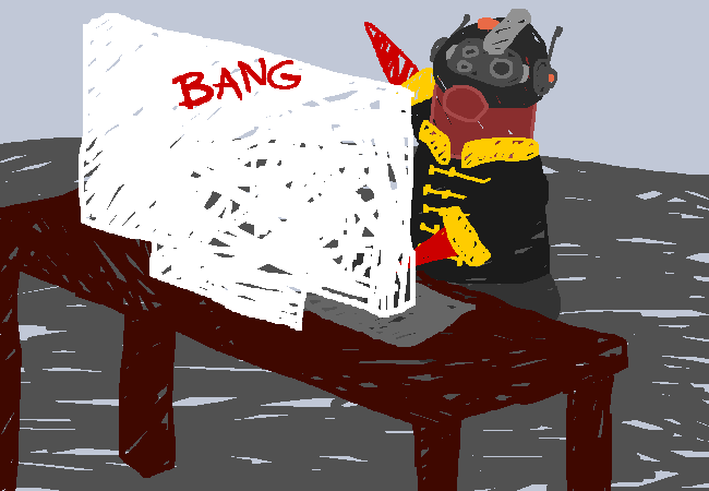 RS rapidly types and bangs on the keyboard. He is drawn in the same crude sketch-like style as the famous Andrew Hussie recap typing gif from Homestuck.