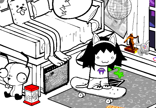 Kiki doing skateboards