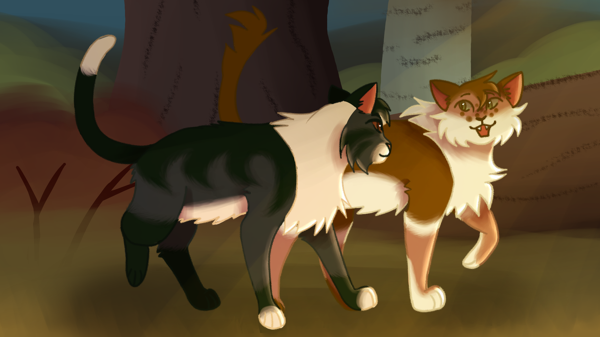 Deerstar and Ravenheart taking a stroll