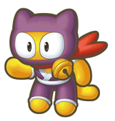 a cat character dressed as a ninja
