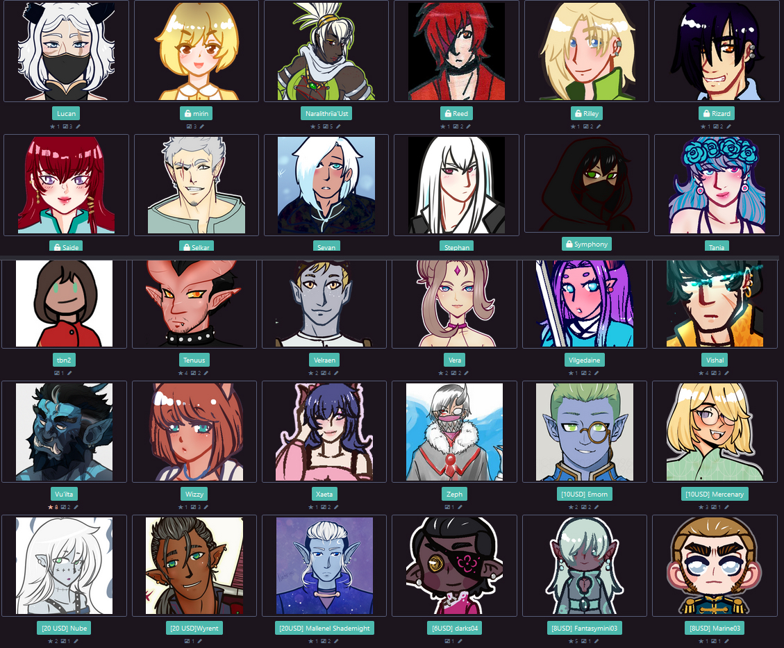 LF:OC TRADES.-Mostly human/humanoid characters on Toyhouse