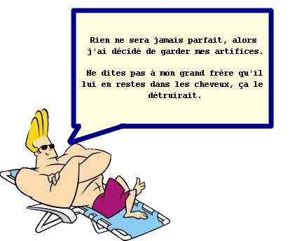 Johnny Bravo's smaller brother, monologuing about his and his brother's lack of image quality.