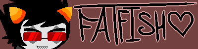 Short animation of a troll with his glasses going off and winking, the words "Fatfish" beside him