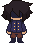pixel animation of the protagonist walking forward