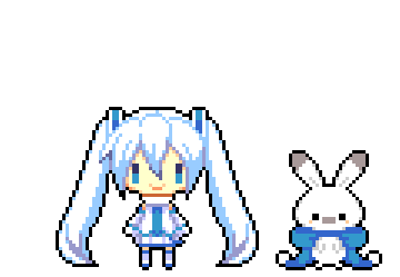 snow miku and rabbit yukine gif