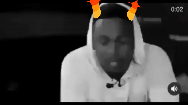 kendrick lamar saying "what up reddit,it's kendrick lamar" with troll horns