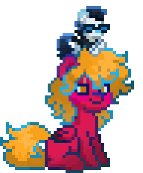 I love my friends very much! A gif of my Fezsona kissing the air