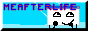 an 88x31 button with a blue and teal background resembling the MeAfterlife background, followed by a character that is a windows XP pop up screen, hes my oc named malware. on the top, it says 'MEAFTERLIFE' with blue text and a red outline. black and white borders are surrounding the image