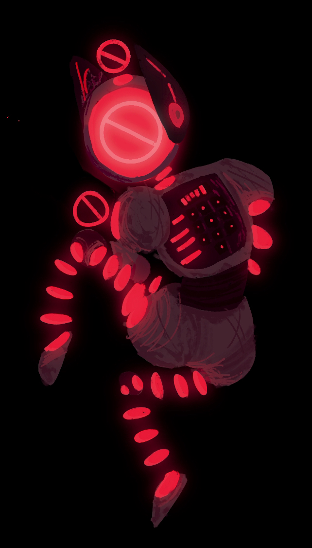 my robot oc maddie in self destruct mode