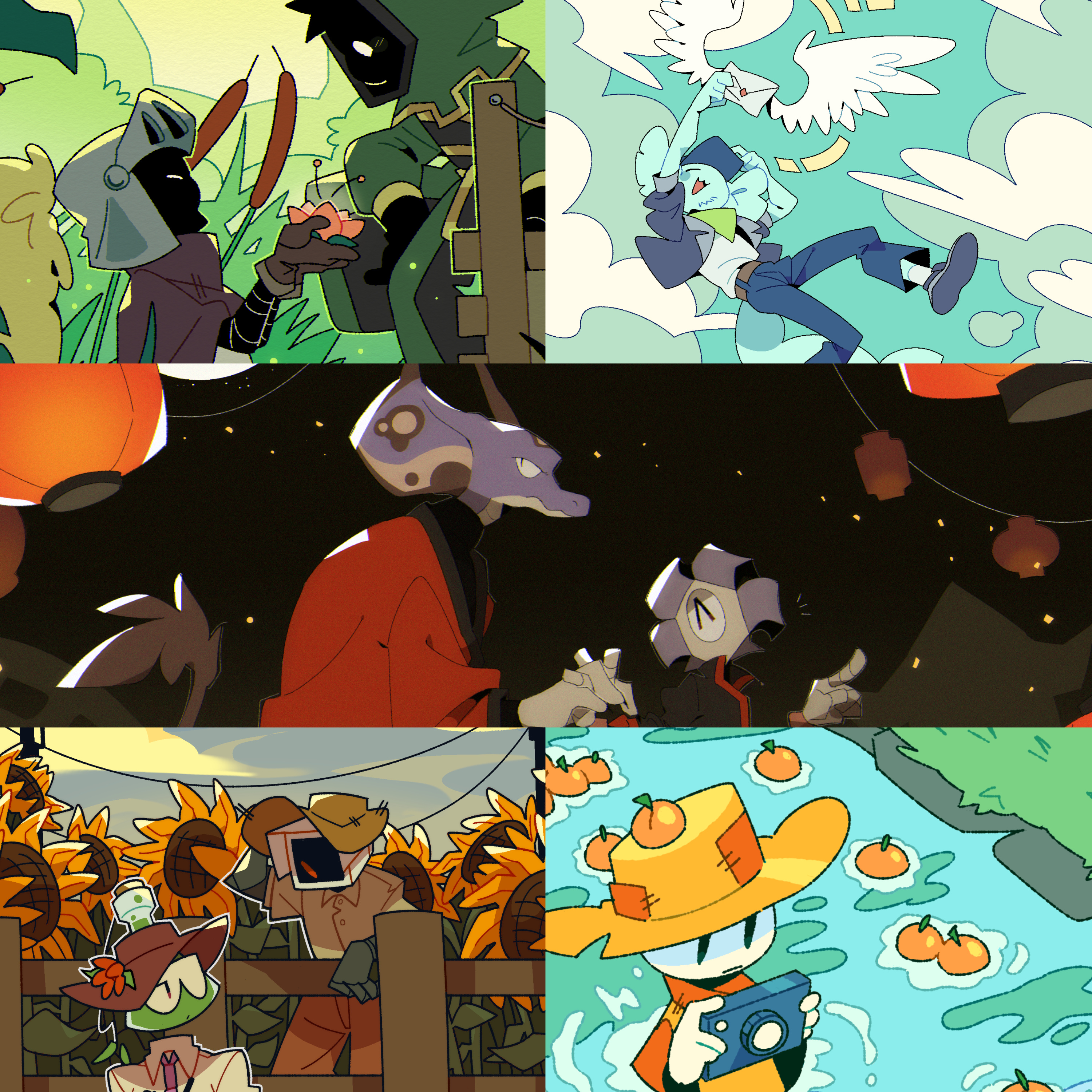 A collage of some of Peer's drawings from this year.