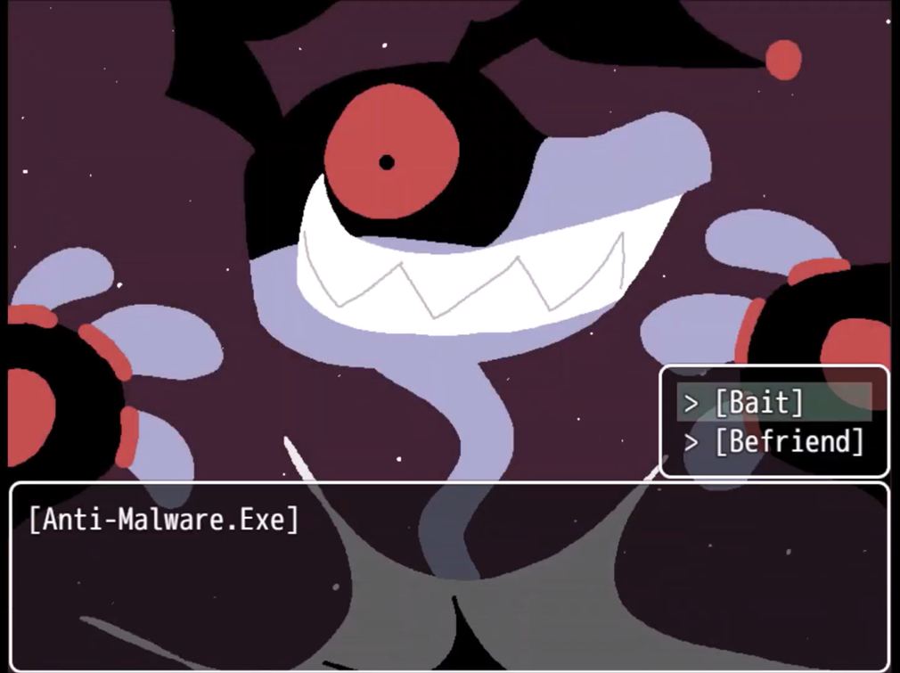 Screenshot of the start of the battle with Anti Malware Exe.