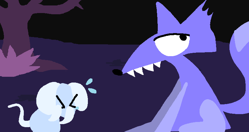 Cutscene of the encounter with the mouse and the fox that were having an argument.
