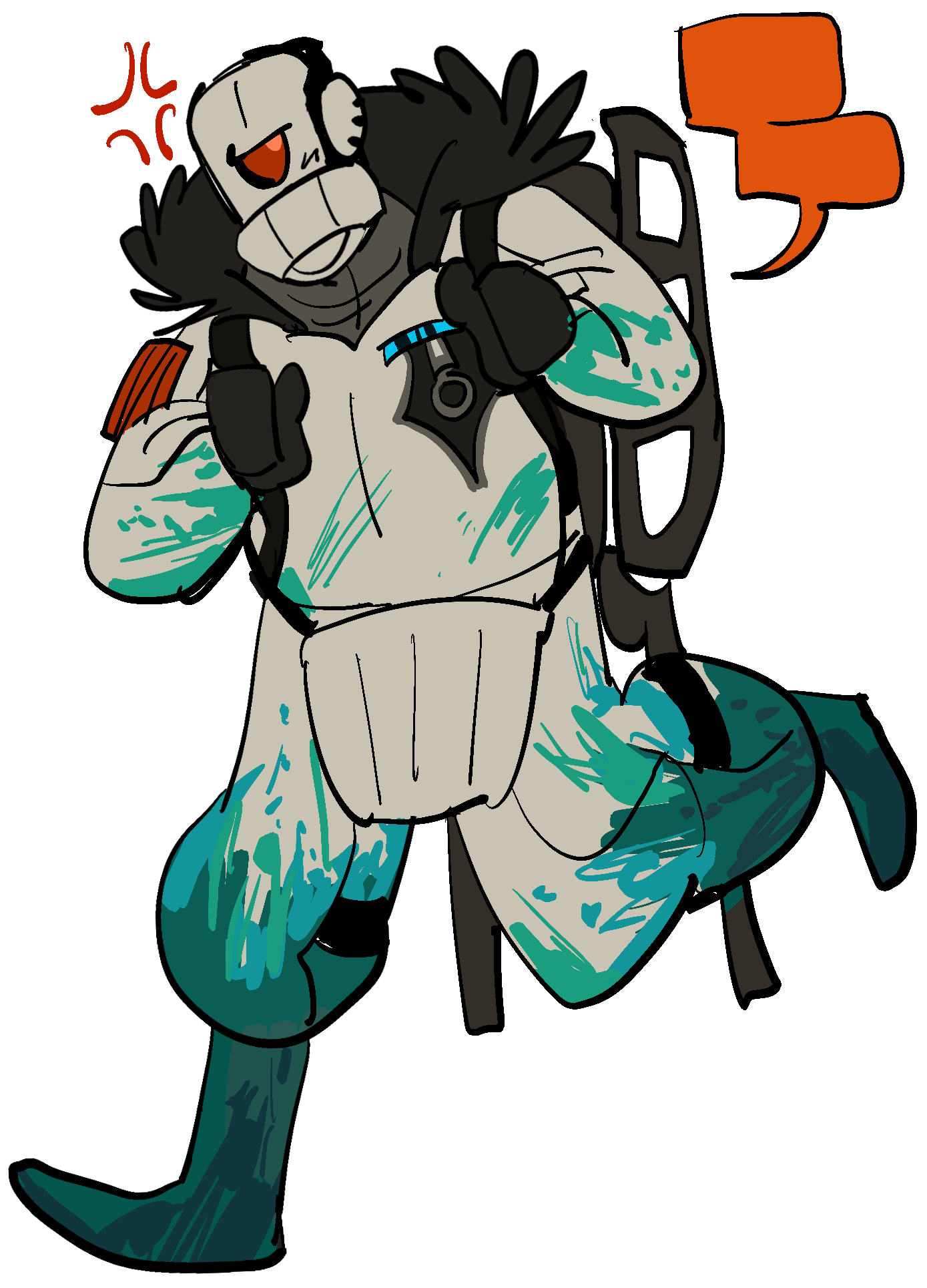 drawing of bad cop and wilson from entropy zero 2, done by me!