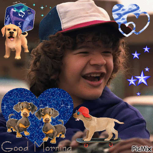 dustin good morning gif