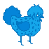 Blueberry the chicken appears.
