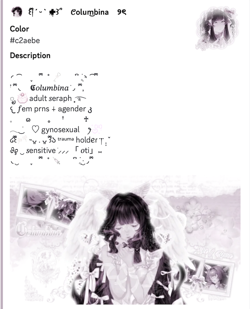 example 1 our columbina profile