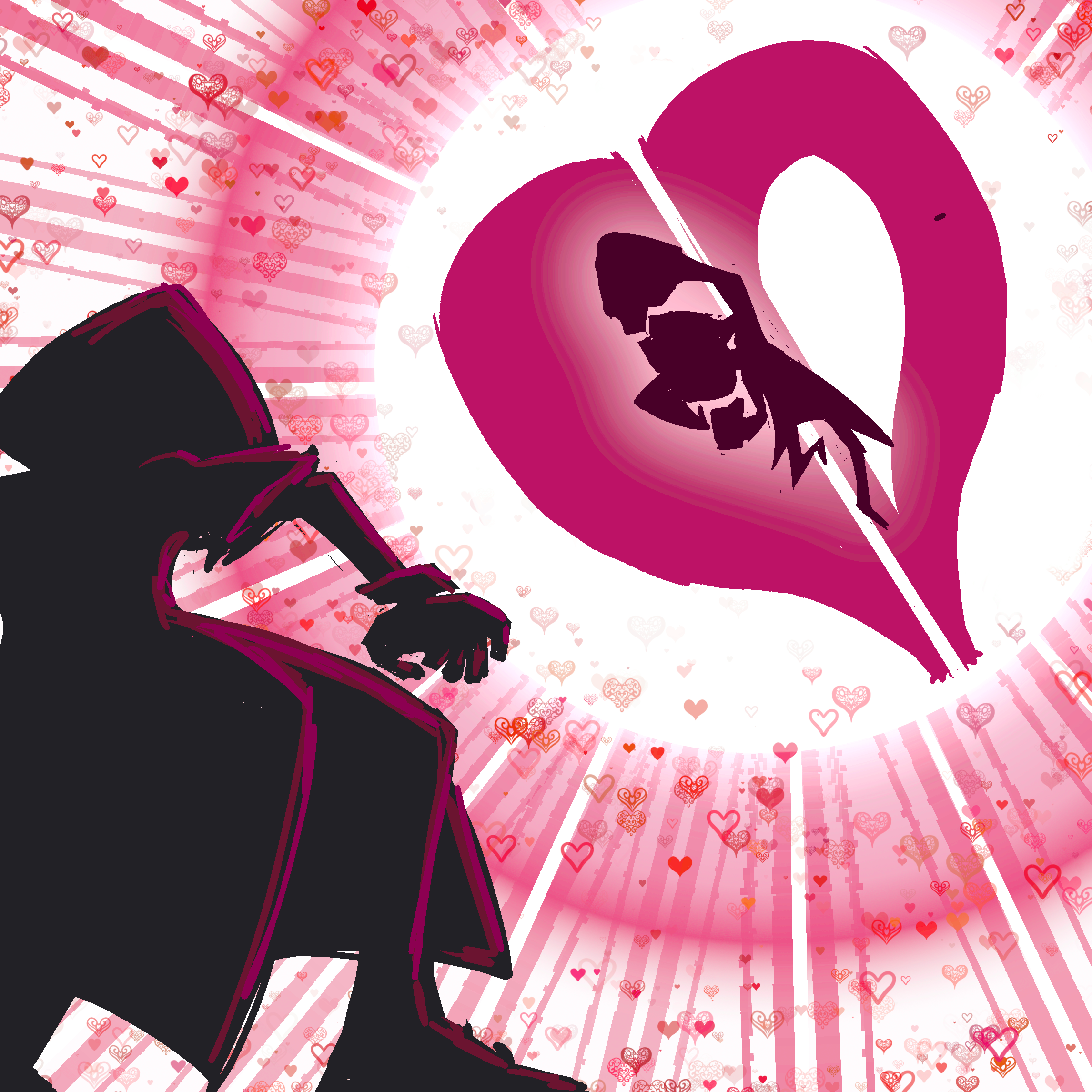 Silhouette of Gene powering up to defeat Null