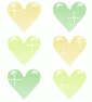 green orange hearts
