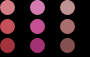 red pink tan dots