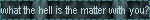 what the hell is the matter with you
