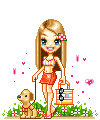 girl with dog