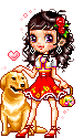 girl with golden retriever