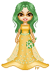 yellow dress green flowers
