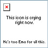 this icon is crying right now hes too emo for all this
