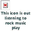 this icon is out listening to rock music play