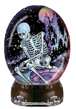 skeleton snowglobe