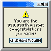 you are the 999999th visitor congratulations you won