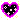 neon pink and black heart pixel