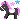 black and pink horse