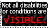not all disabilities or conditions are visible