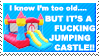 i know im too old but its a fucking jumping castle