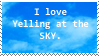 i love yelling at the sky