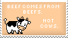 beef comes from beefs not cows